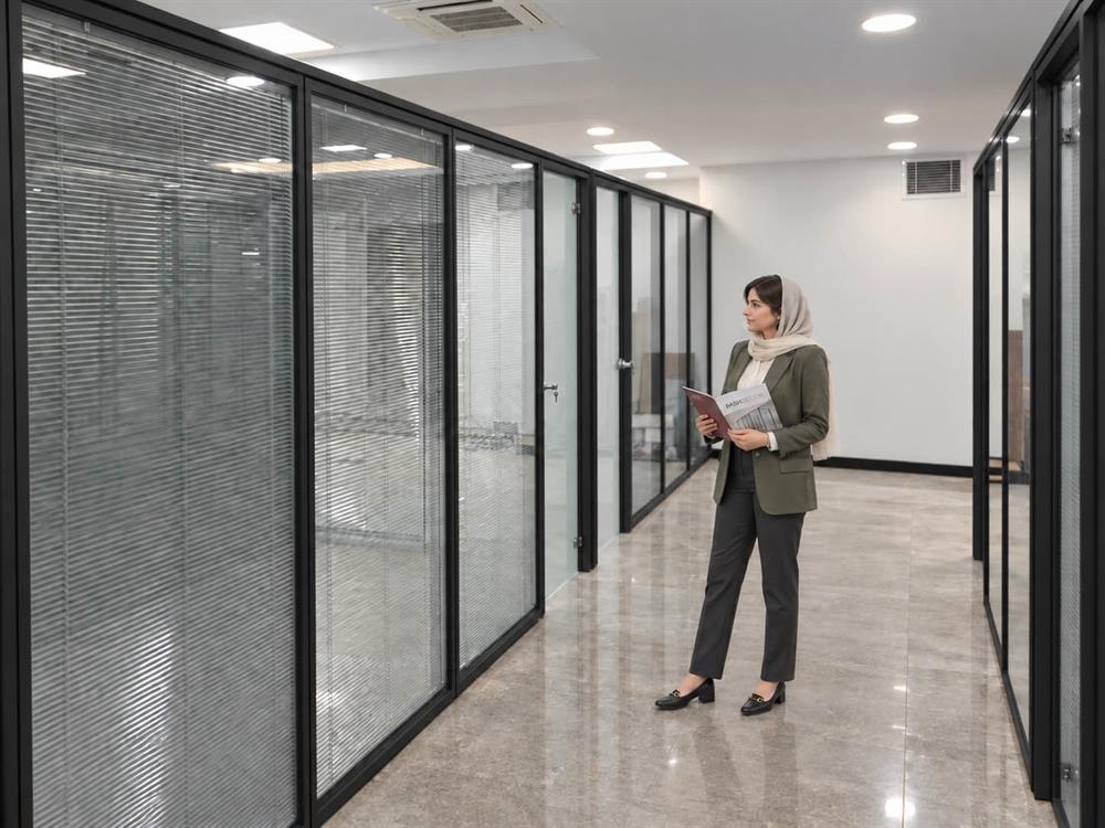 پارتیشن دوجداره فریم آلومینیم آنودایز